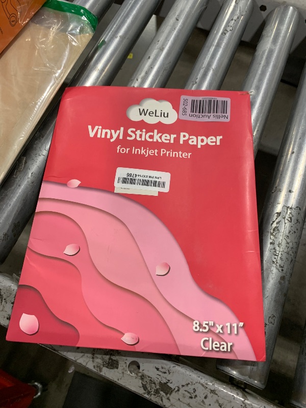 Photo 1 of WeLiu Printable Transparent Sticker Paper, Premium Clear Sticker Paper 8.5" x 11" (25 Sheets) - Clear Full Sheet Labels for Inkjet Printers