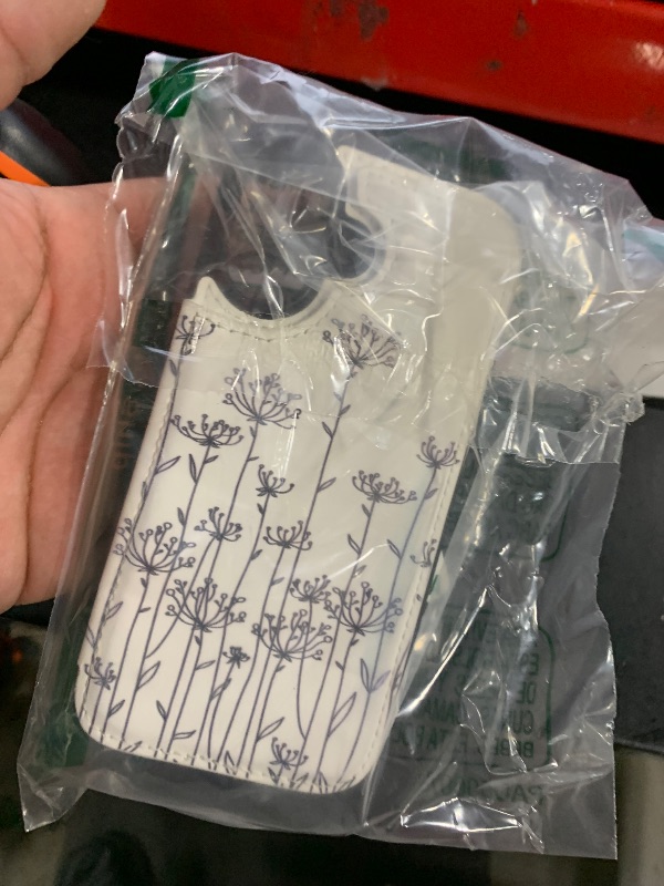 Photo 1 of FUNMIKO for iPhone 16 Wallet Case with Card Holder, RFID-Blocking, Military-Grade Protection & UV-Printed Artwork, Magnetic Closure with Leather Kickstand - Elegantly Sketched Flower