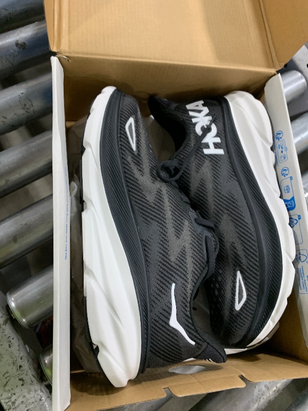 Photo 1 of Hoka Women's Clifton 9 Sneaker, Black/White, 8.5
