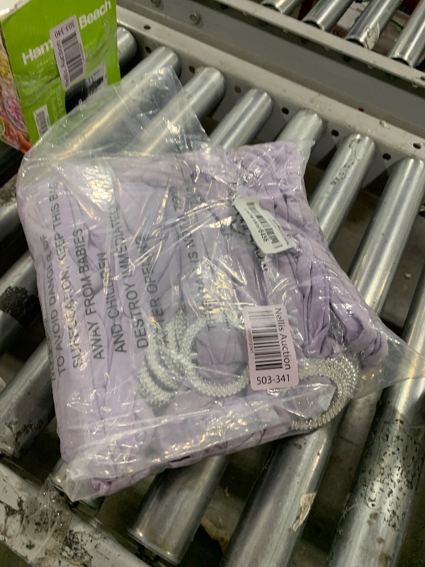 Photo 1 of Peomeise 50pcs Lavender Spandex Chair Sashes with Buckle Slider for Wedding, Party Decoration