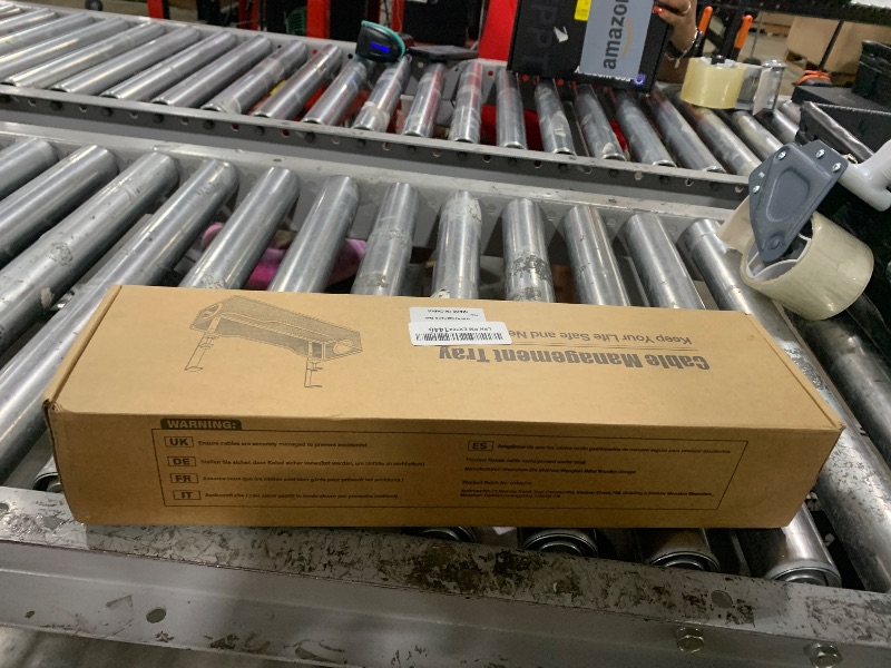 Photo 1 of [Upgraded] Under Desk Cable Management Large, Cinati 16" Cable Management Box for Table Thickness up to 3", Wire Cord Organizer with Clamp No Drill, No Damage to Desk(Black)