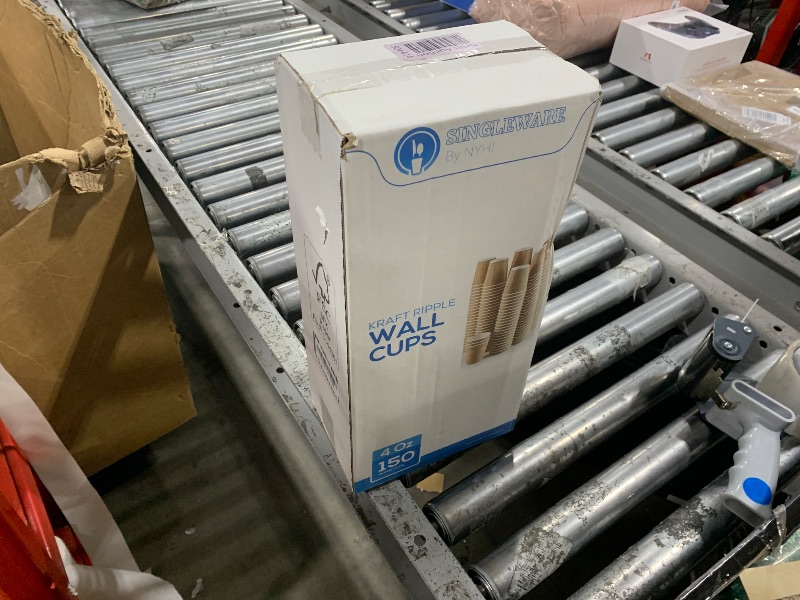 Photo 1 of NYHI 150 4 oz Ripple Kraft Paper Cups Brown Hot Cold Cups 3 Layer Rippled Small Insulated Disposable Coffee Cups Perfect for Cappuccino Hot Cocoa or Iced Drinks