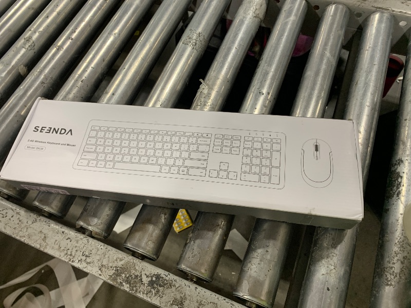 Photo 1 of Wireless Keyboard and Mouse Combo - Full Size Slim Thin Wireless Keyboard Mouse with Numeric Keypad 2.4G Stable Connection Adjustable DPI (Grey & Black)