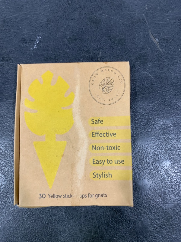 Photo 1 of 30 Pcs Yellow Sticky Trap for Indoor Gnats Dual Sided by Grow Margo - Fruit Fly Traps for Indoors - Plant Sticky Traps for Gnats - Plant Gnat Stix - Plant Fly Sticky Trap Sticks (1 Pack of 30 Traps)