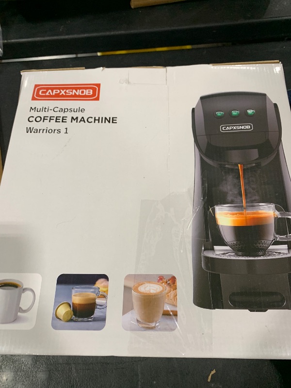 Photo 1 of Warriors1 Single Serve Coffee Maker for Keurig K Cup, Espresso Machine for Nespresso Original, Dolce Gusto Pods, Grounds, Cappuccino & Latte Coffee Machine, 20 Bar Espresso Maker, 3 Brew Sizes