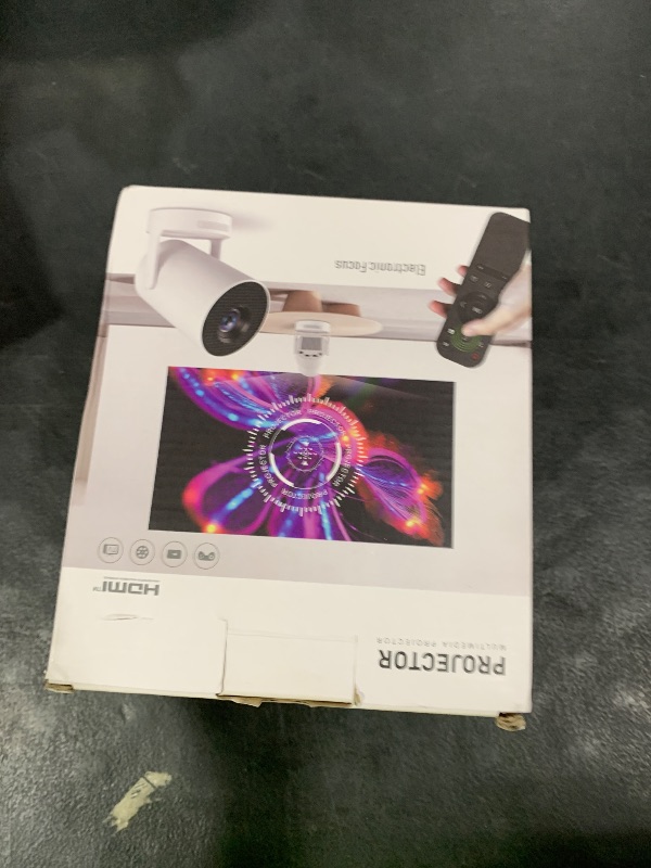 Photo 1 of ?Electric Focus?Mini Portable Projector with 4K Support, Bluetooth 5.4 WIFI6, 5watt Sound Base Speaker, 260 ANSI, Android 11, 210° Rotation , Auto Keystone Correction Video Projector HY300 PLUS