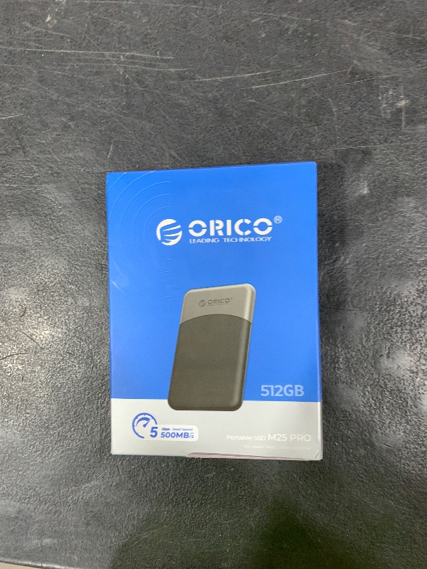 Photo 1 of ORICO 512GB External SSD with 2 in 1 USB C Cable, Portable Solid State Drive USB 3.2 Gen 1 Up to 460MB/s, Dust and Drop Resistance, Reliable Storage for USB-C Smartphone, PC, Tablet, Labtop - M25PRO