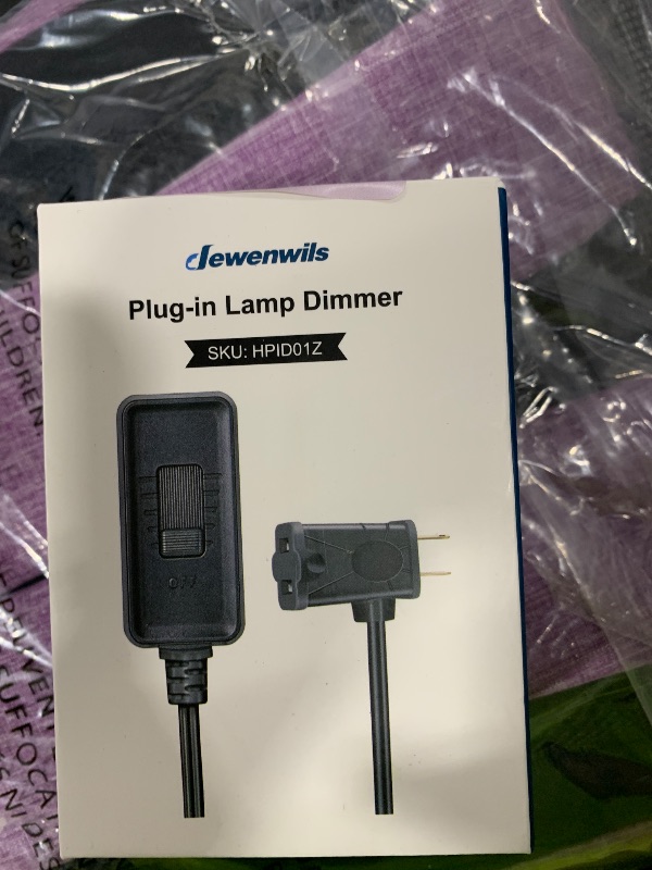 Photo 1 of DEWENWILS Plug in Dimmer Switch for Lamp, Table Lamp Dimmer for Dimmable LED/CFL Lights and Incandescent Bulbs, Full Range Slide Control, Extension Cord Dimmer, Black