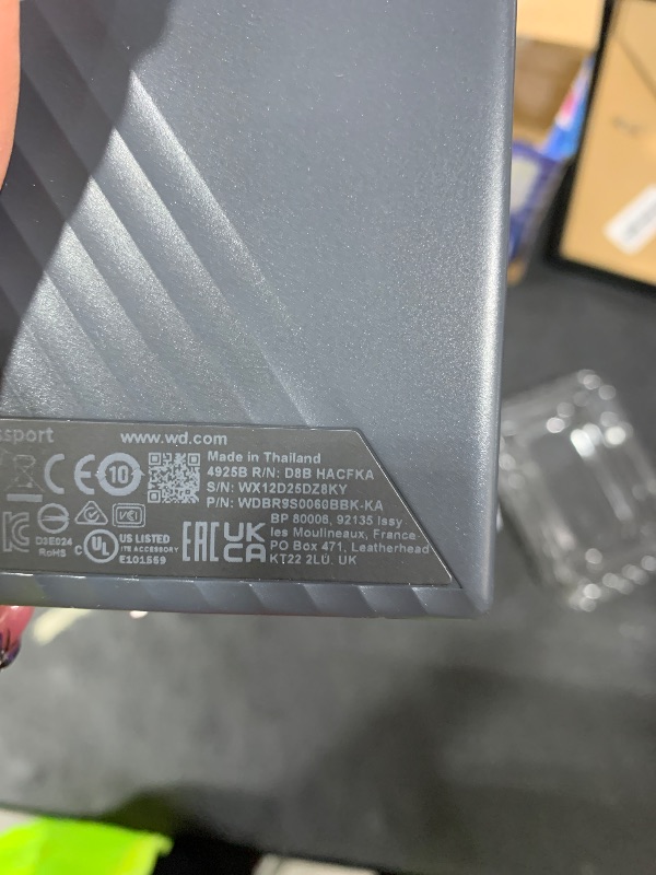 Photo 1 of WD 6TB My Passport, Portable External Hard Drive, Black, Backup Software with Defense Against ransomware, and Password Protection, USB 3.1/USB 3.0 Compatible - WDBR9S0060BBK-WESN