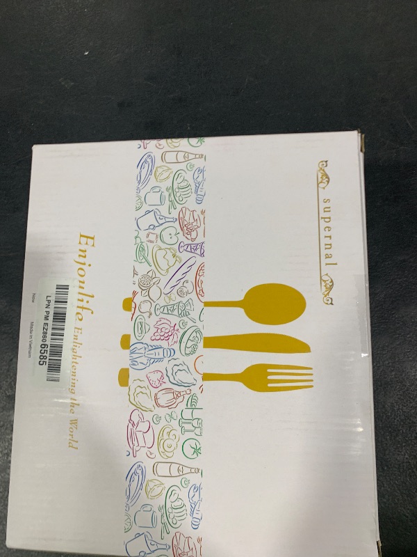 Photo 1 of Supernal 180 pieces Gold Plastic Silverware, Disposable Plastic Utensils Heavy Duty, Gold Disposable Silverware Sets Include 60 Knives, 60 Forks and 60 Spoons, Suitable for Party, Birthday, Wedding