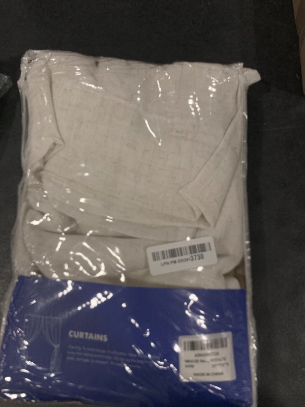Photo 1 of MIULEE Natural White Linen Curtains 72 Inch Length 2 Panels for Bedroom Living Room, Soft Thick Linen Textured Window Drapes Semi Sheer Light Filtering Back Tab Rod Pocket Burlap Look Decor, W37xL72