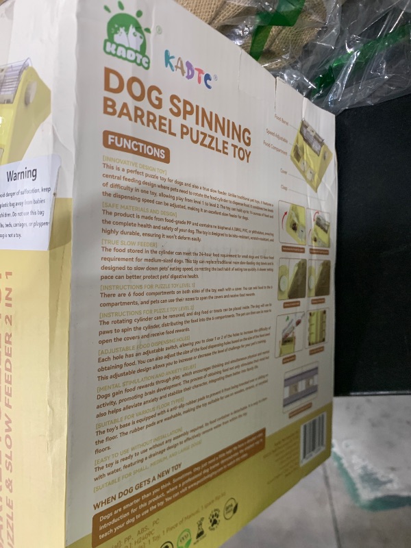 Photo 1 of KADTC Paw-Activated Rolling Puzzle Game Toy Level 2 in 1 Puppy Treat Toys Capacity 14oz Slow Feeder Adjustable Interactive Food Dispenser for Small/Medium Dogs Brain Mental Stimulation Healthy Eating