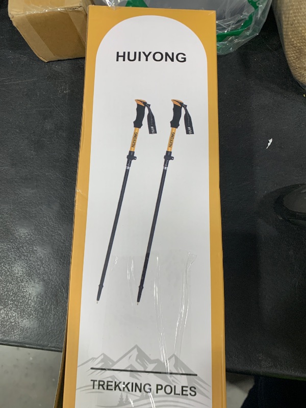 Photo 1 of HUINING Foldable Hiking Poles Telescopic,Nordic Walking Poles Women and Men,Trekking Poles,Ultralight Trekking Poles Made of Aluminium with Lots of Accessories,110-130 cm