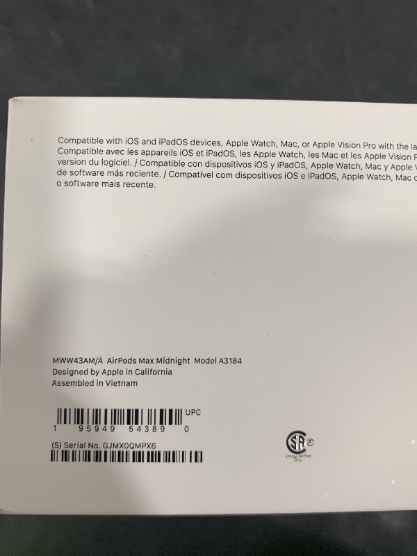 Photo 1 of Apple AirPods Max Wireless Over-Ear Headphones, Pro-Level Active Noise Cancellation, Transparency Mode, Personalized Spatial Audio, USB-C Charging, Bluetooth Headphones for iPhone - Midnight