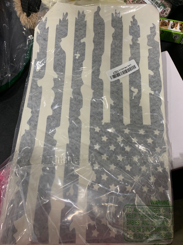 Photo 1 of Distressed American USA US Flag Truck Tailgate Vinyl Decal - 2 Pack - Compatible with Most Pickup Trucks EUA Flag - Graphic Car, Tailgate Stickers (10" x 18", Black)