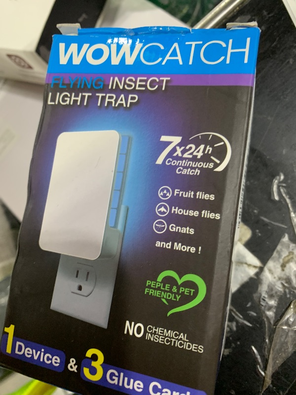 Photo 1 of WowCatch Innovative Double-Sided Flying Insect Trap for House Indoor, Plug-in Light Bug Catcher Killer for Flies, Fruit Fly, Gnats, Mosquito, Moths, Best Home Sticky Traps for Indoors Pest Control