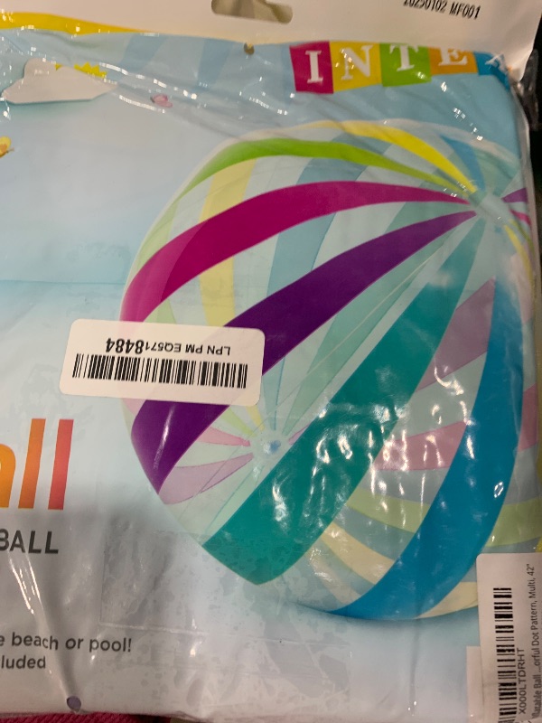 Photo 1 of Intex Jumbo Inflatable Ball with Colorful Dot Pattern, Multi, 42"