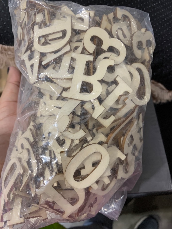 Photo 1 of 306 Pieces 1-1/4 Inch(1.25") Small Unfinished Wooden Letters and Wooden Numbers Decorative Font Alphabet Letters for Scrapbooking DIY Crafts Homemade Project