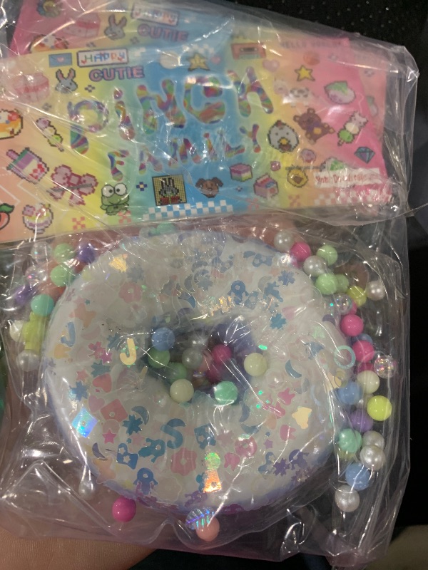 Photo 1 of 2 Pack taba Squishy, Donut Squeezy Toys Cute fidgets Squishies Sticky Sensory Toys ,Stress Relief & Fidget Toys for ADHD & Autism (2pcs Blue and pinck)