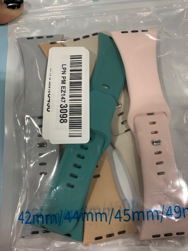 Photo 1 of 6 Pack Silicone Bands Compatible with Apple Watch Band 42mm 41mm 40mm 38mm 46mm 45mm 44mm 49mm Women Men, Patented Wristband Soft Sport Waterproof Strap for iWatch Series 10 9 8 7 6 5 4 3 2 1 SE Ultra