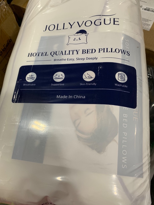 Photo 1 of JOLLYVOGUE Pillows King Size Set of 2, Washable Supportive Bed Pillows with Super Soft Down Alternative Fill, Luxury Fluffy Hotel Quality for Side, Back, and Stomach Sleepers