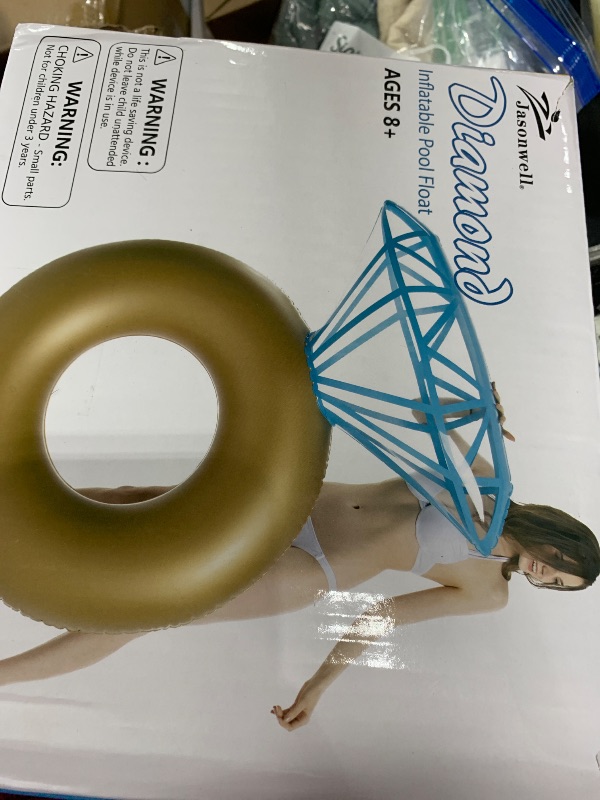 Photo 1 of Jasonwell Inflatable Diamond Ring Pool Float - Engagement Ring Bachelorette Party Float Stagette Decorations Swimming Tube Floaty Outdoor Water Lounge Floats for Adults