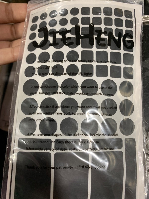 Photo 1 of JIEHENG Light Blocking Stickers,Blackout Sticker for Electronic,2 Sheets Cover White and Black, LED Covers,100% Blocking(Cut and Whole-100% Blocking All Black)