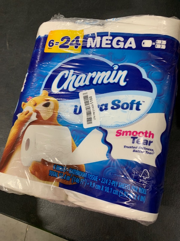 Photo 1 of Charmin Ultra Soft Toilet Paper 6 Mega Rolls = 24 Regular Rolls