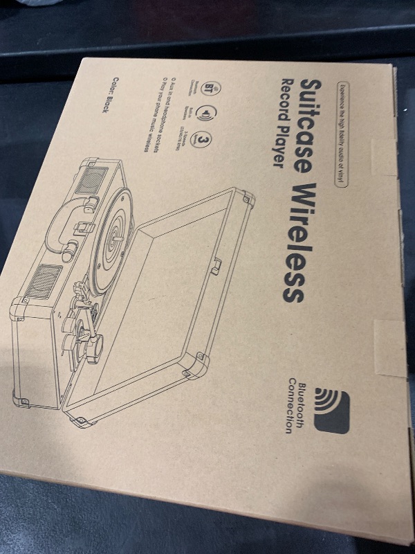 Photo 1 of Vinyl Record Player Wireless Turntable Bluetooth 3-Speed Portable Vintage Suitcase with Built-in Speakers, Includes Extra Stylus/RCA Out/AUX IN