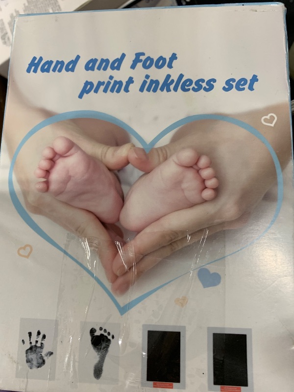 Photo 1 of Zemiu XL Clean Touch Ink Pads 2 Pieces for Baby Handprints and Footprints, Inkless Hand and Footprint Kit for Newborn Keepsake,Pet Paw Prints Kit-Black