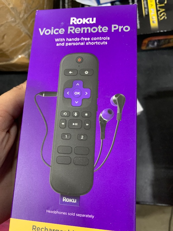 Photo 1 of Roku Voice Remote Pro | Rechargeable with Hands-free Voice Controls, Headphone Mode & Lost Device Locator - Compatible with RokuTV, Players & Audio Devices