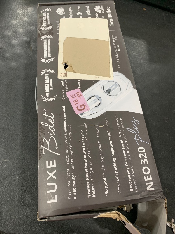 Photo 1 of LUXE Bidet NEO 320 Plus - Patented Bidet Attachment for Toilet Seat, Innovative Hinges to Clean, Slide-in Install, Advanced 360° Self-Clean, Warm, Dual Nozzles, Feminine & Rear Wash (Chrome)