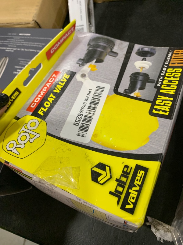 Photo 1 of Jobe Valves J-RJVC0075 Rojo Compact Low-Pressure Valve with 2" Narrow-Weighted Float, 2" Extension Arm, 20L/Min, 150PSI, 3/4" NPT Inlet, Yellow/Black
