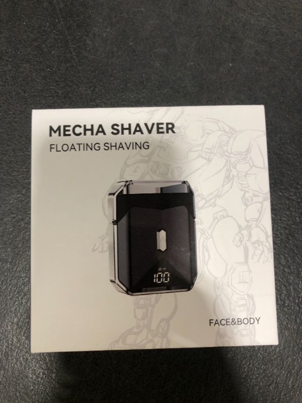 Photo 1 of Mecha-Style Mini Shaver,2025 Ultimate Portable Electric Razor for Men,IPX7 Waterproof Wet & Dry Shaver with LCD Display,Rechargeable Cordless Razor for Home Office & Travel (Blue & 1 Extra Blade)