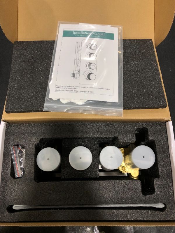 Photo 1 of Enga 3 Way Shower Diverter Valve with LED Indicators, Can Use All Options At a Time, Brass 3 Function Shower Mixer Valve NPT 1/2 Inch, Matte Black