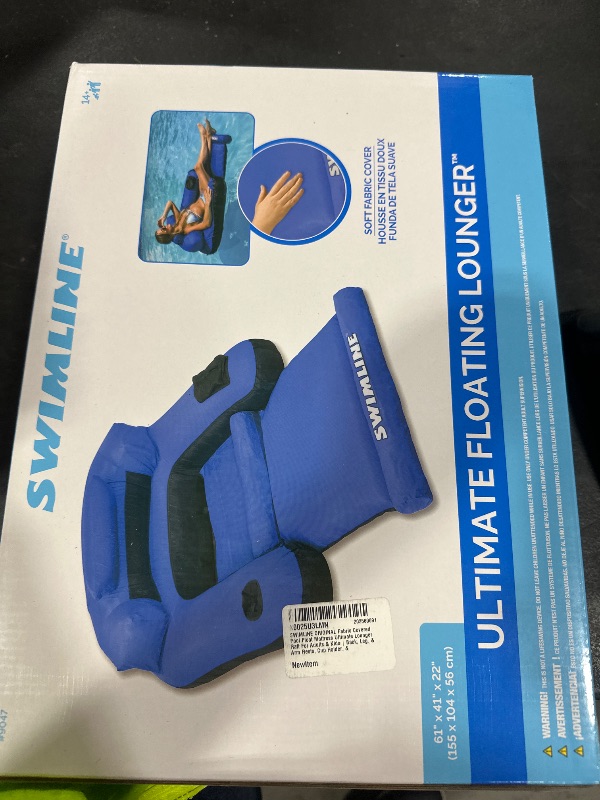 Photo 1 of SWIMLINE ORIGINAL Fabric Covered Pool Float Mattress Ultimate Lounger Raft For Adults & Kids | Back, Leg, & Arm Rests, Cup Holder, & Quick-Dry Cover For Adult Or Kid Floating & Lounging 9047