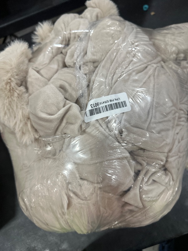 Photo 1 of Ultra Soft Cozy Faux Fur Throw Blanket, Fuzzy Plush Thick Bubble Blanket, Oversize Luxury Fluffy Blanket for Couch, Bed, and Living Room, 60x80 Inches, Light Brown