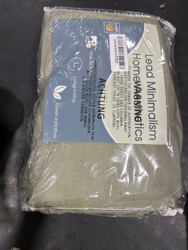 Photo 1 of Sage Green Linen Blackout Curtains 90 Inch Length 2 Panels Set for Living Room Bedroom Back Tab Thermal Insulated 100% Black Out Linen Drapes Room Darkening Window Curtains 90 Inches Long
