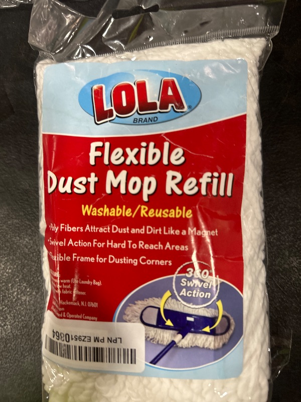 Photo 1 of LOLA Products 360 Degree Flexible 18" Dust Mop Replacement Head, Fine Fiber Machine Washable Dust Mop Head Attracts Dust & Dirt Like a Magnet, 2 Count