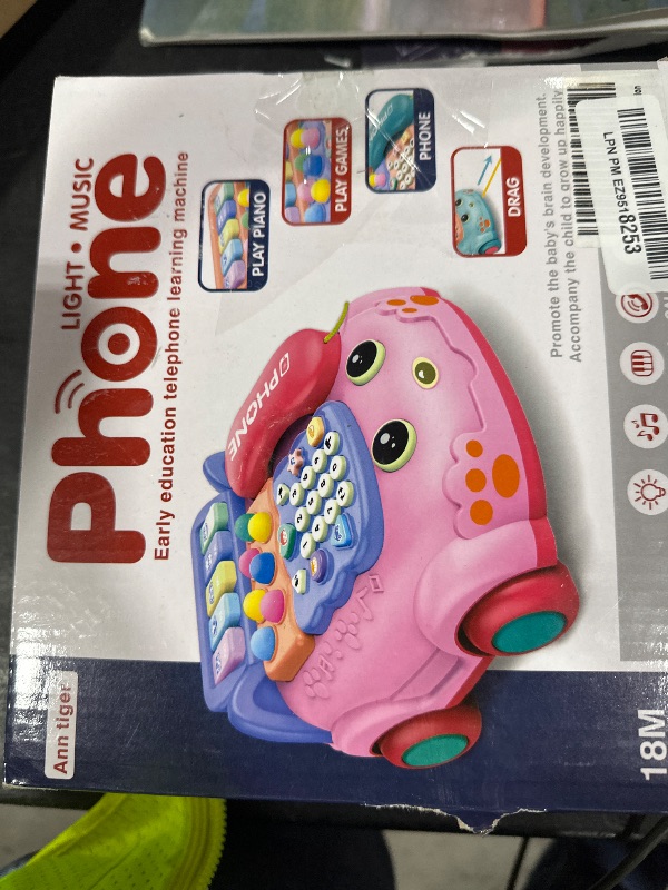 Photo 1 of Baby Phone Toy,Baby Toy Phone Cartoon Baby Piano Music Light Toy Children Pretend Phone, Kids Cell Phone Girl with Light Parent-Child Interactive Toy Gift Game Boy Girl Early Education Gift Pink 18M+