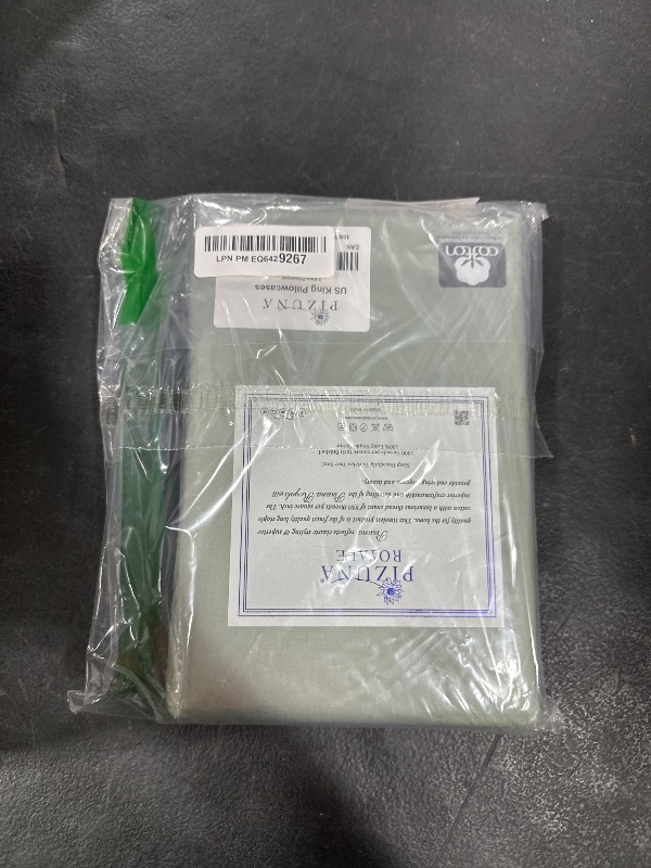 Photo 1 of Pizuna Pure 100% Luxury Cotton King Size Pillow Case Sea Foam, 1000 Thread Count 100% Long Staple Cotton Sateen Pillowcase, Pillow Covers with Stylish 4" Hem (Combed Cotton King Pillowcase)