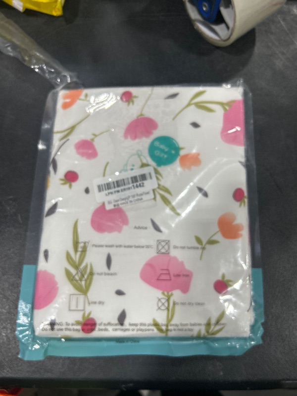 Photo 1 of Diaper Changing Pads for Baby, Flower Change Mat, 3Layers Waterproof Change Pad Foldable Absorbent Mats for Women, Reusable Incontinence Underpads for Patient 24''x30'' (Purple Flower)