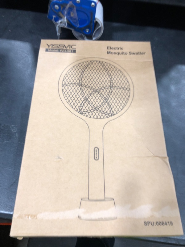 Photo 1 of YISSVIC Electric Fly Swatter Bug Zapper Racket Dual Modes Mosquito Killer with Purple Mosquito Light Rechargeable for Indoor Home Office Backyard Patio Camping