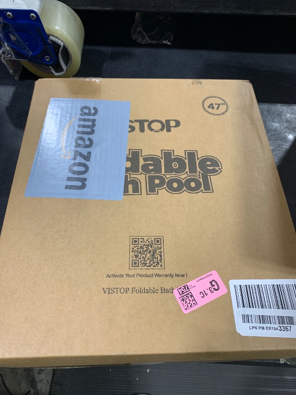 Photo 1 of VISTOP Large Foldable Dog Pool, Hard Plastic Shell Portable Swimming Pool for Dogs Cats and Kids Pet Puppy Bathing Tub Collapsible Kiddie Pool (47inch.D x 11.8inch.H, Blue)