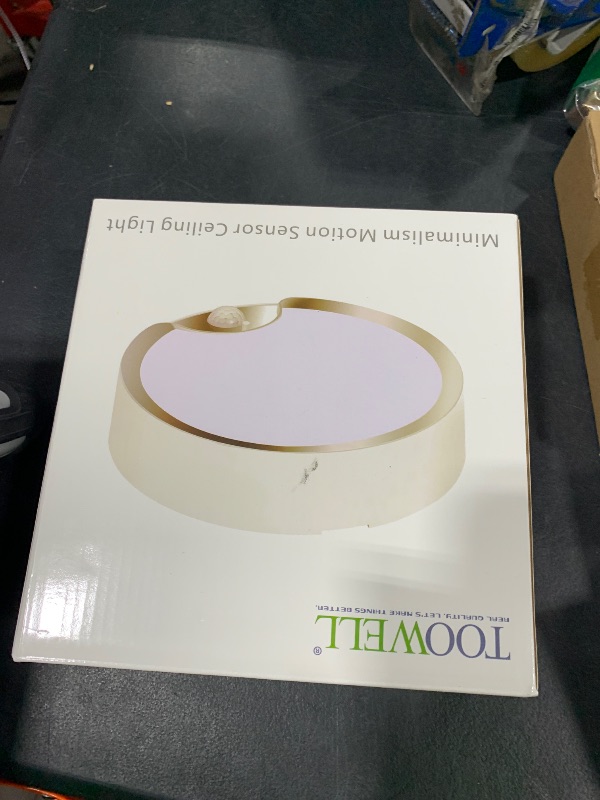 Photo 1 of TOOWELL Motion Sensor Ceiling Light Battery Operated Indoor/Outdoor LED Ceiling Lights for Closet Hallway Pantry Laundry Stairs Garage Bathroom Shower Porch Shed Wall 400LM Motion Activated Light