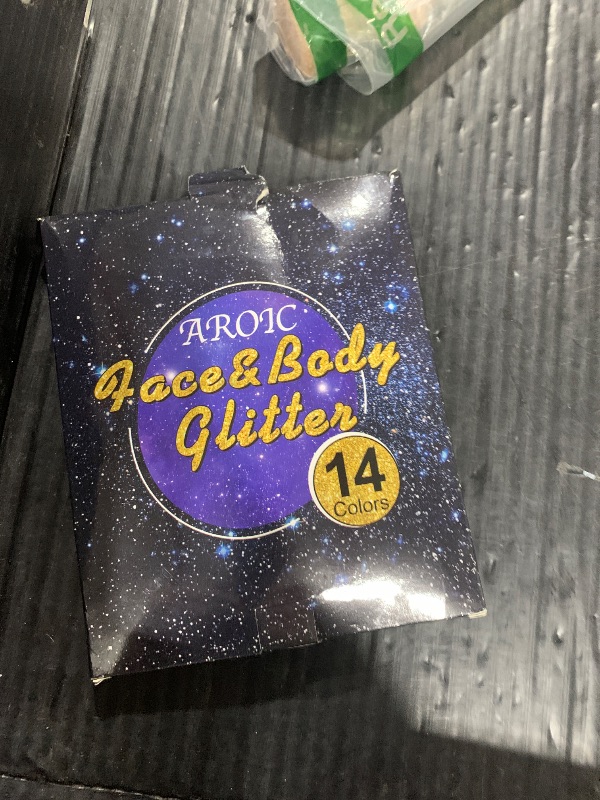 Photo 1 of AROIC 14 Colors Body Glitter, Face & Hair Glitter Gel Set for Festival, Eye Shimmer for Women Glow in The Dark Rave Accessories Party Supplies, Face Paint Hair/Cheek/Eyelid Sparkle Makeup(18ml/Tube)