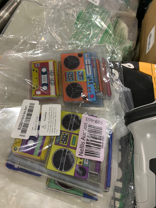 Photo 1 of YAROMO Tape Radio Bucket Centerpiece, 6 PCS 80s Party Supplies, 90s Theme Birthday Party DecorationTape Radio Table Decor, Retro Hip Hop Disco Pop Music Party