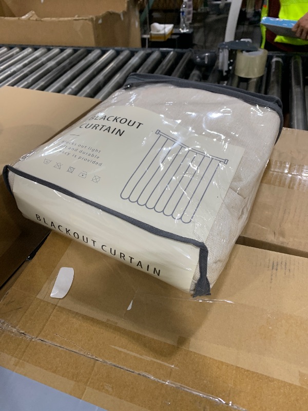 Photo 1 of 100% Blackout Shield Linen Blackout Curtains for Bedroom 84 Inches Long, Back Tab/Rod Pocket Living Room Drapes, Thermal Insulated Blackout Curtains 2 Panels Set, 50" W x 84" L, Cream