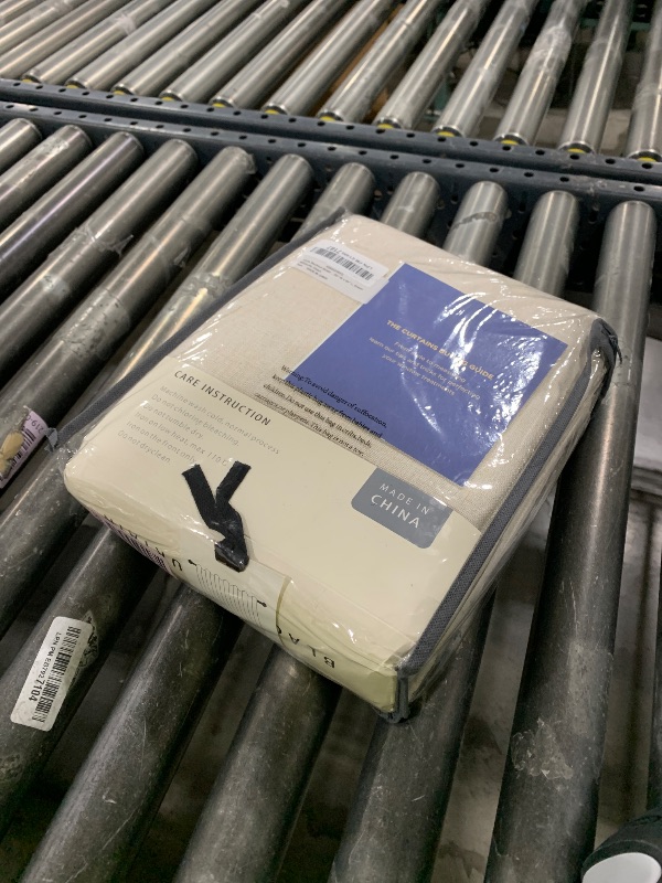 Photo 1 of 100% Blackout Shield Linen Blackout Curtains for Bedroom 84 Inches Long, Back Tab/Rod Pocket Living Room Drapes, Thermal Insulated Blackout Curtains 2 Panels Set, 50" W x 84" L, Cream