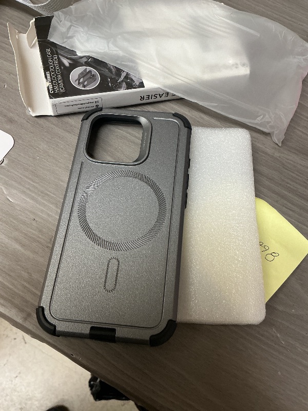 Photo 1 of ESR for iPhone 16 Pro Case, 23FT Military-Grade Drop Protection, Heavy Duty Magnetic Phone Case, Compatible with MagSafe Accessories, Cyber Series, Grey